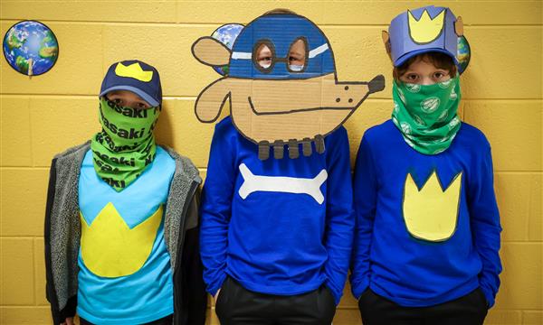 Boys dressed as book characters